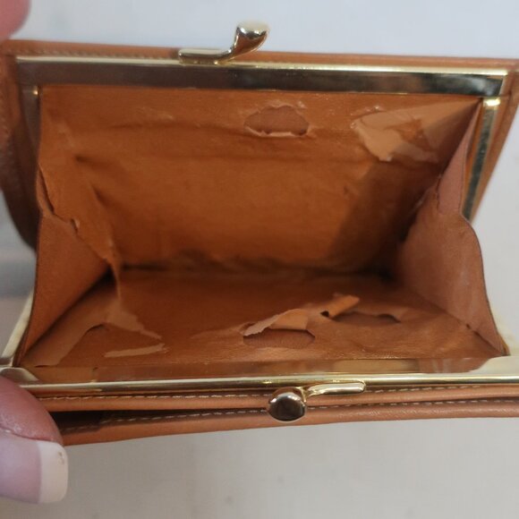 Authentic Womens Escada Brown Red Floral PVC Leather Wallet - Picture 6 of 11